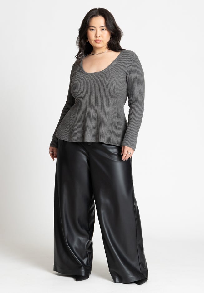 Peplum Sweater Top image number null