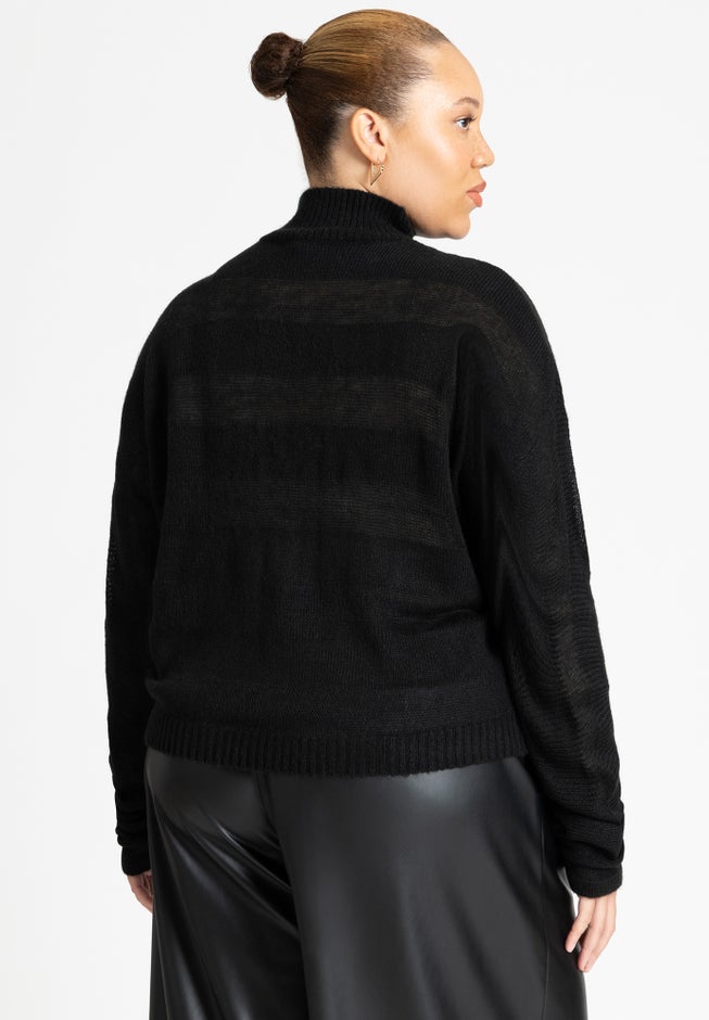 Dolman Striped Sweater image number null