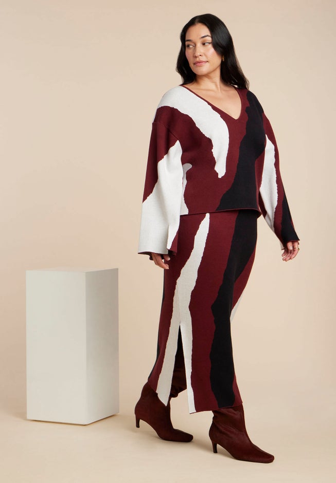 Intarsia Sweater Skirt image number 2