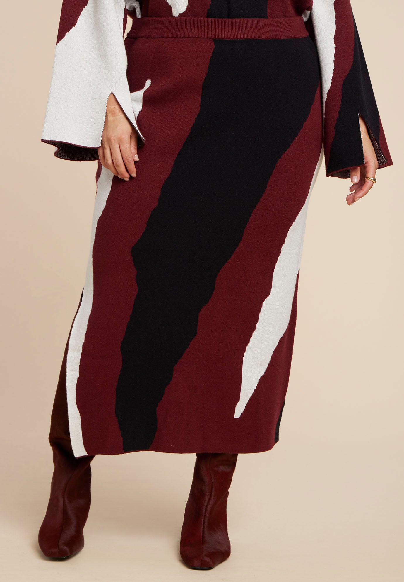 Intarsia Sweater Skirt image number 0