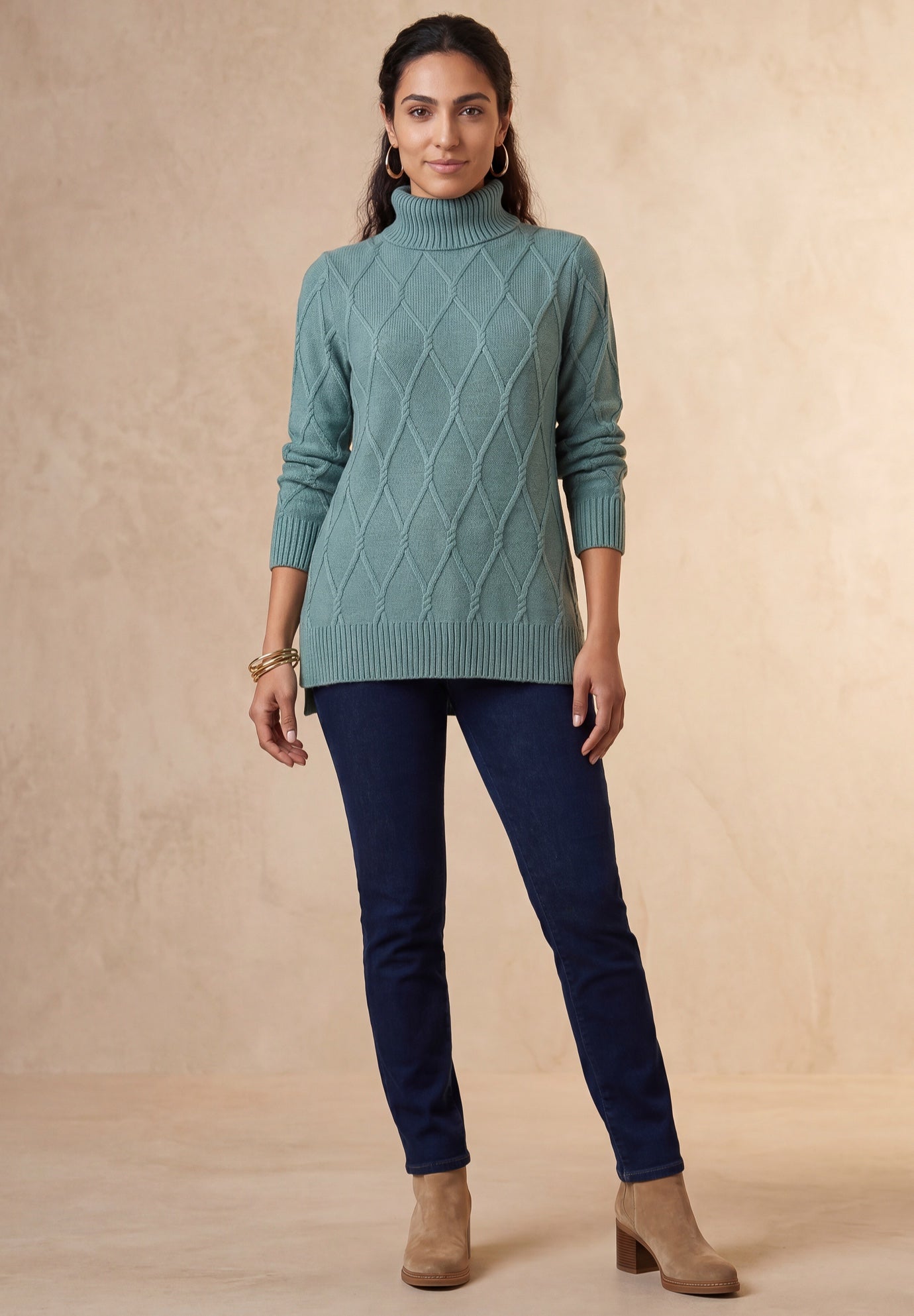 Cable Turtleneck Sweater image number 0