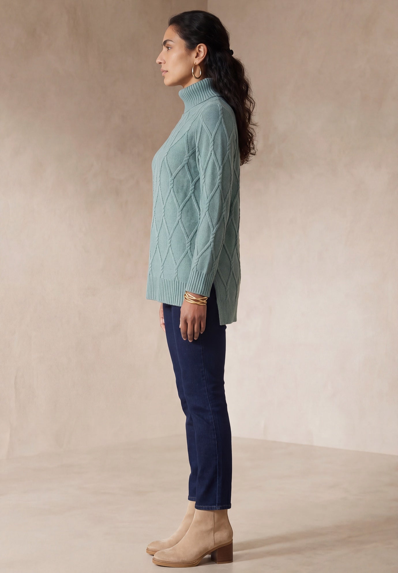 Cable Turtleneck Sweater image number 2