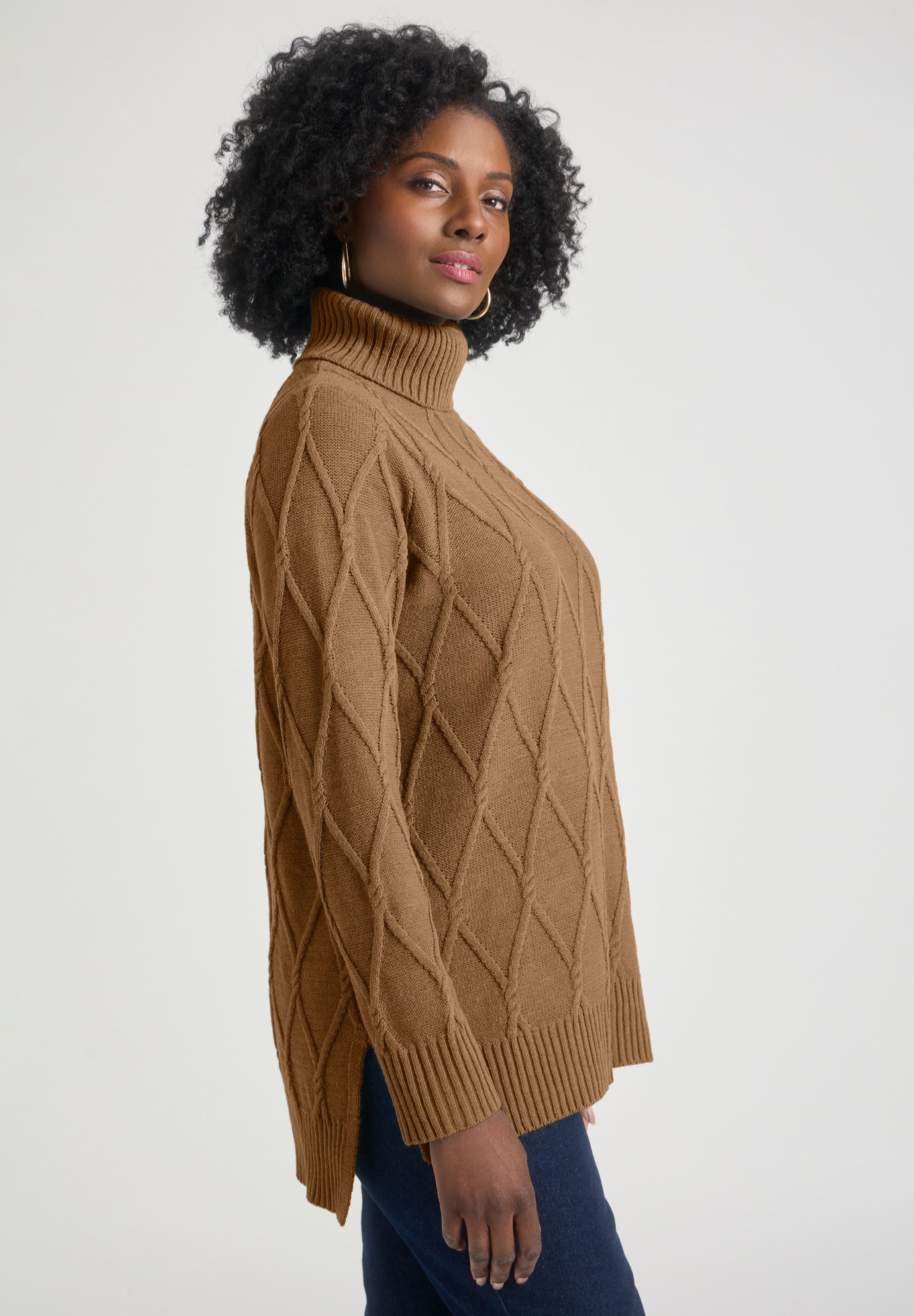 Cable Turtleneck Sweater image number 2