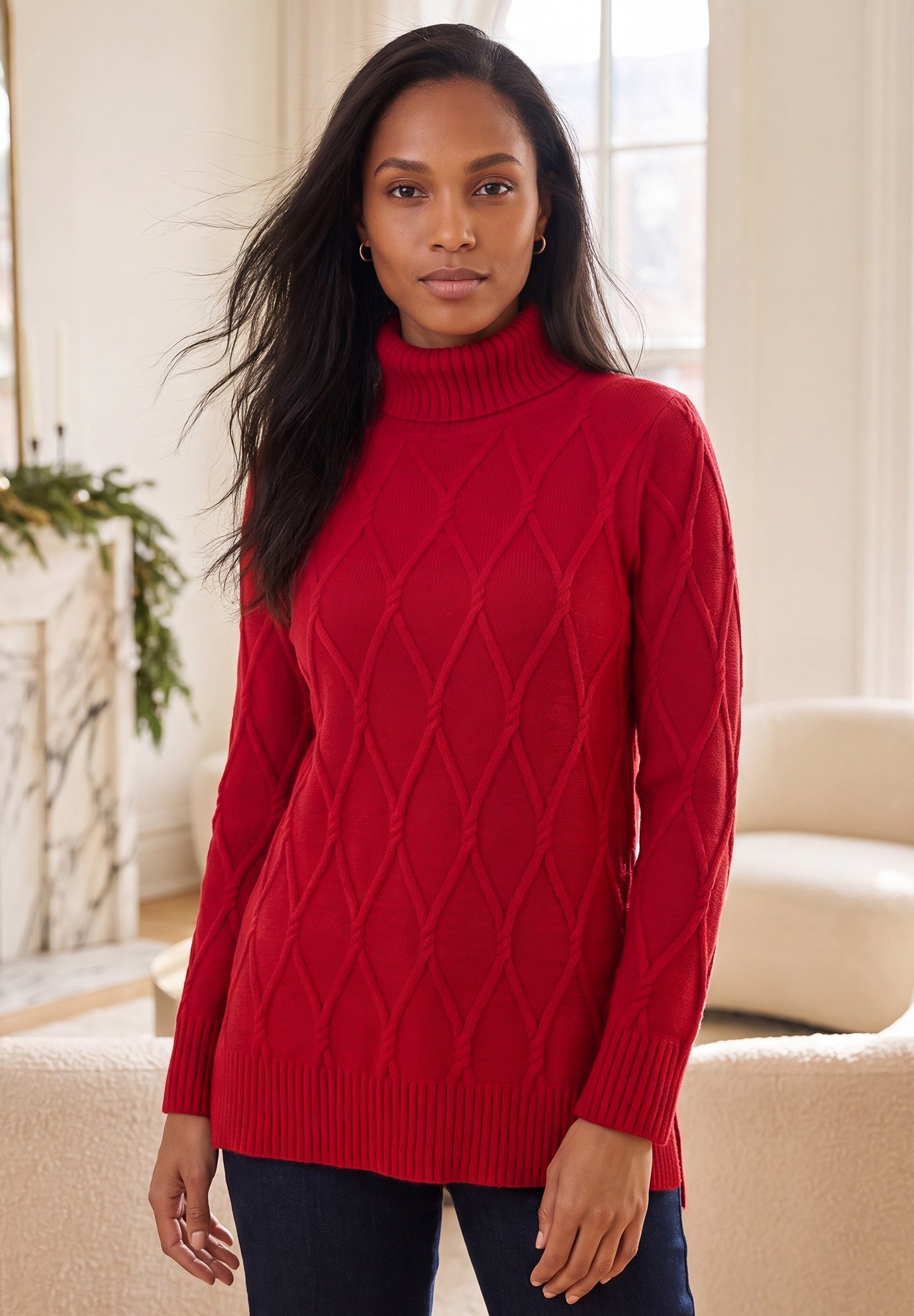 Cable Turtleneck Sweater image number 0