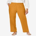 Lightweight Linen-Blend Straight-Leg Pants image number null