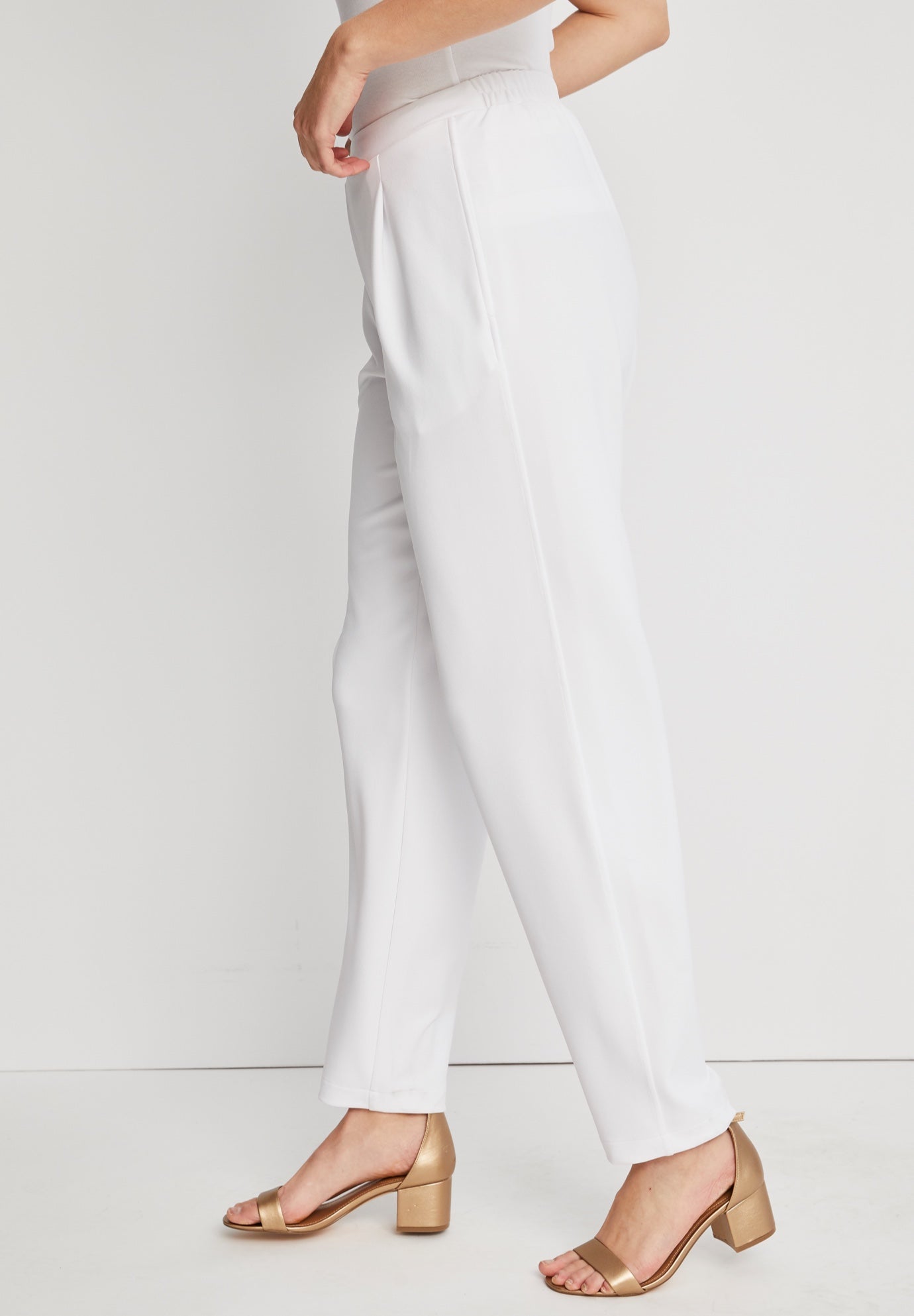 Stretch Knit Crepe Straight Leg Pants image number 1