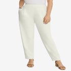 Stretch Knit Crepe Straight Leg Pants image number null
