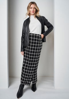Side-Button Wool Skirt