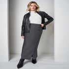 Side-Button Wool Skirt image number null