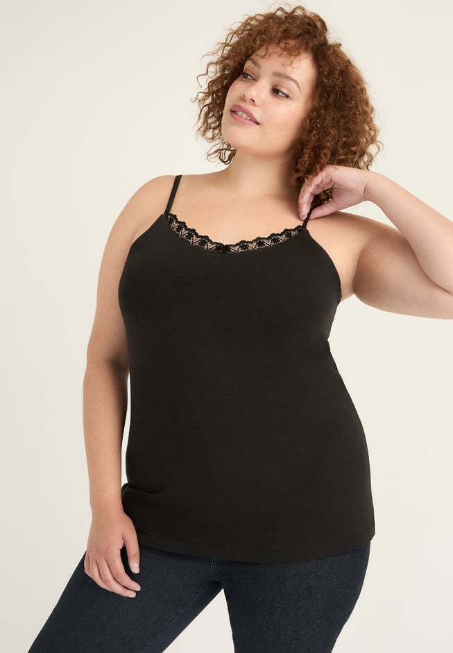 Lace-Trim Bra Cami image number 0
