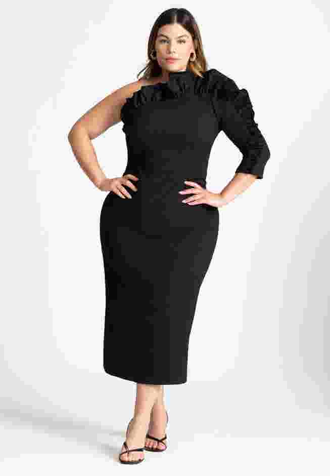  Popcorn Ruffle Column Dress image number 0
