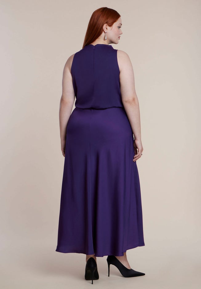 Draped Satin Maxi Dress image number 1