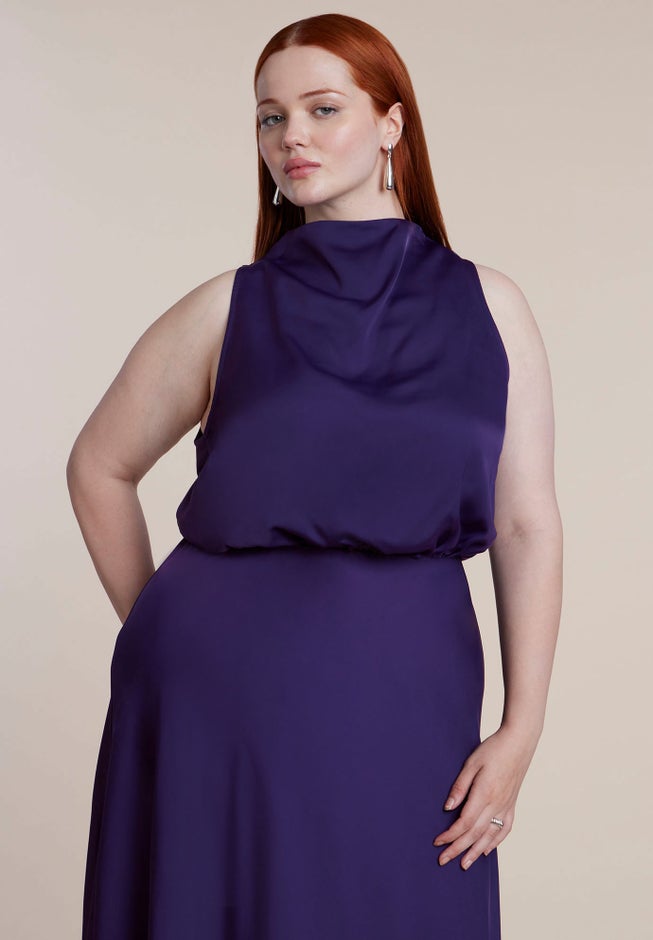 Draped Satin Maxi Dress image number 2