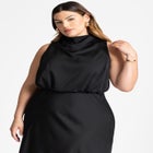 Draped Satin Maxi Dress image number null