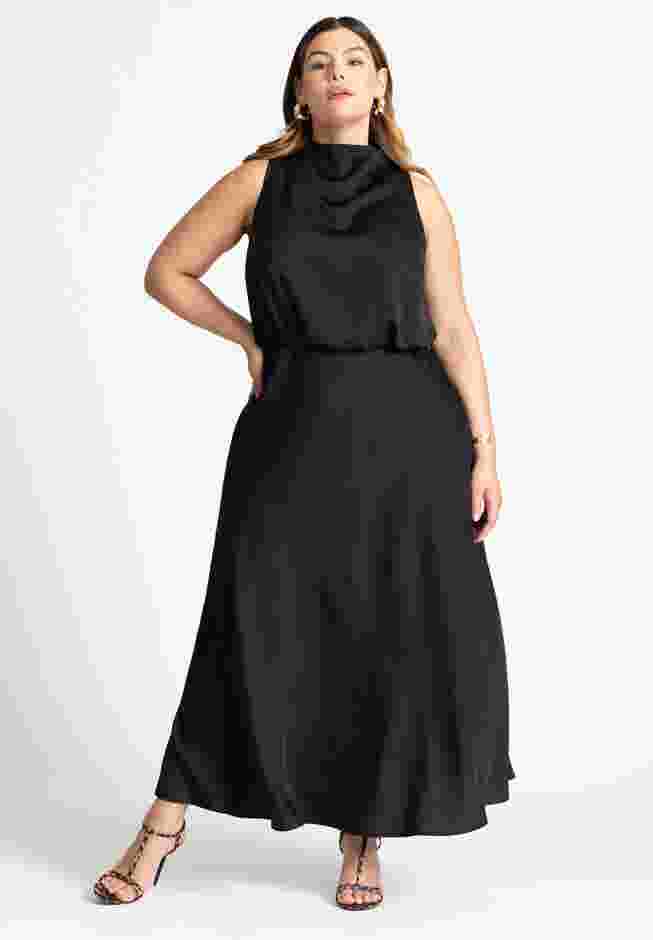 Draped Satin Maxi Dress image number 0