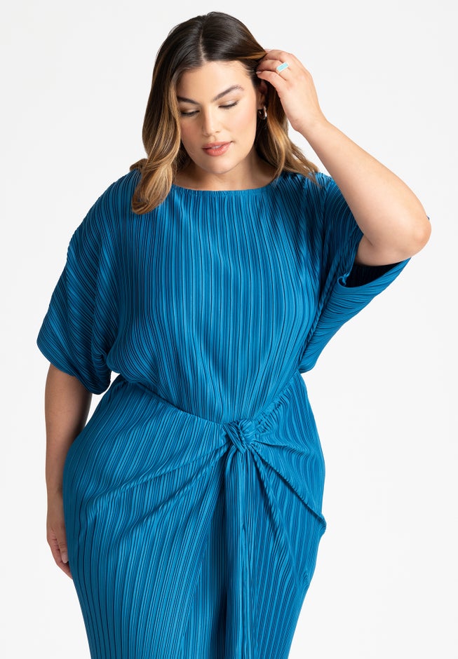 Draped Plisse Dress image number 2