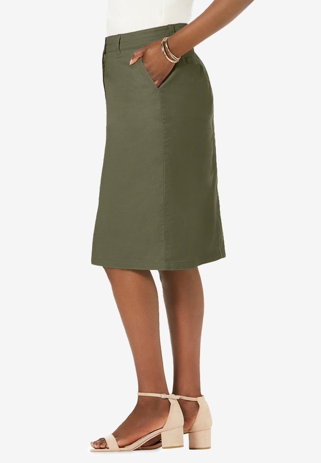 Stretch Cotton Chino Skirt image number 3