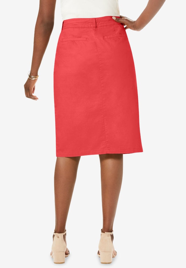 Stretch Cotton Chino Skirt image number 1
