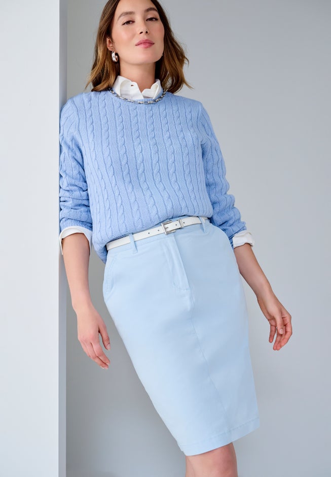 Stretch Cotton Chino Skirt image number 1