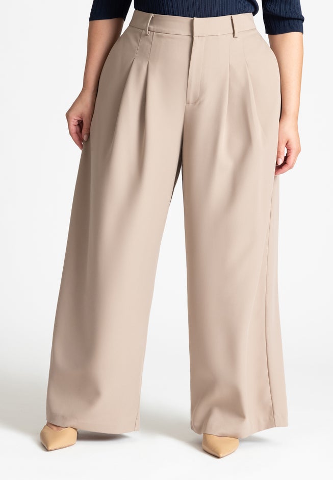 The Fluid Crepe Wide Leg Pant image number null