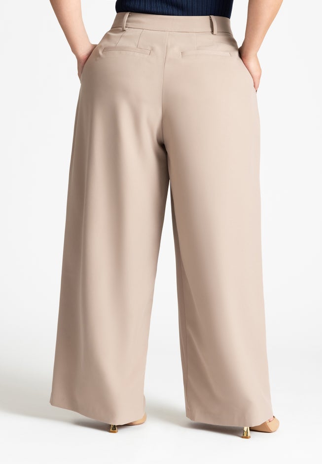 The Fluid Crepe Wide Leg Pant image number null