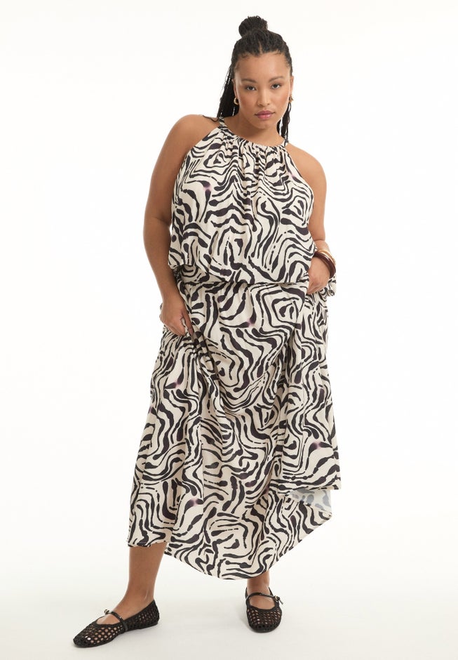 Patterned Cropped Halter Top image number 0