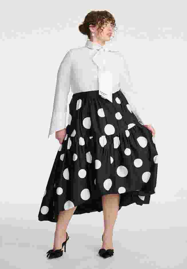 ELOQUII x kate spade new york Tiered Dot Maxi Skirt image number 1