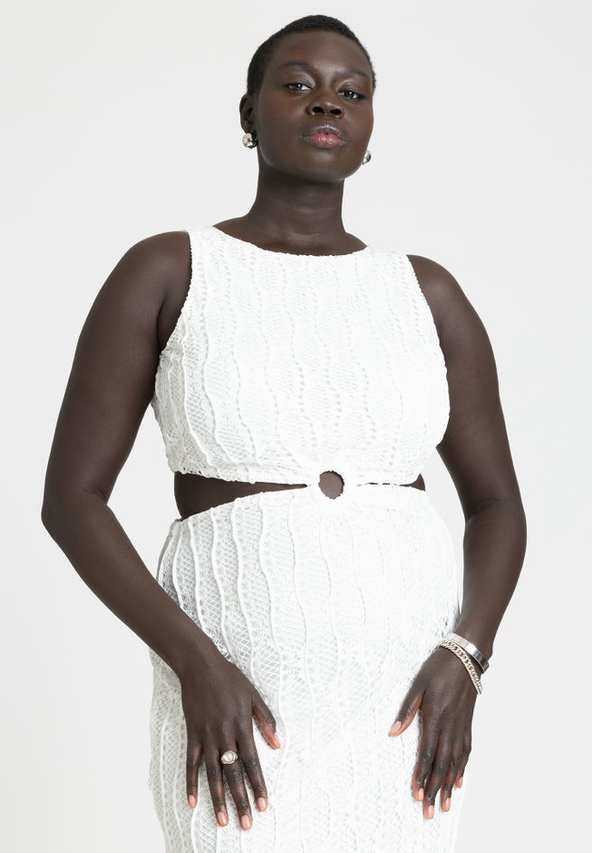 Cutout Crochet Dress image number null