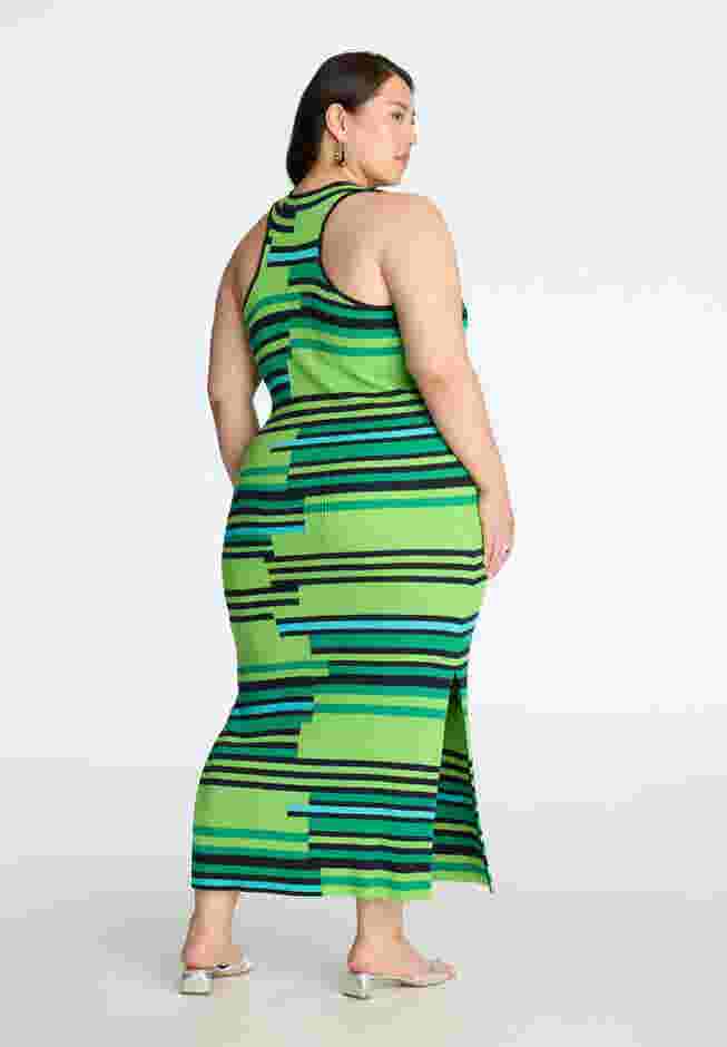 Mixed Stripe Ribbed Dress image number 1