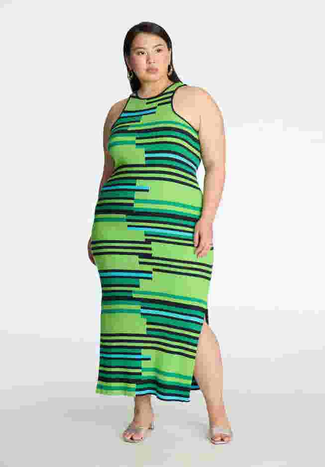 Mixed Stripe Ribbed Dress image number 0