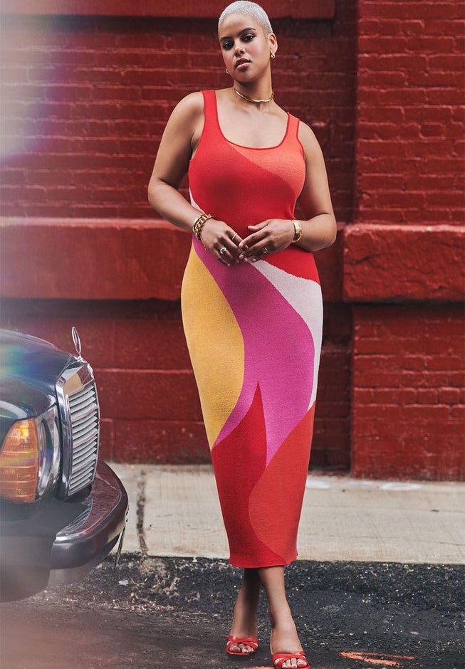 Intarsia Column Dress image number 3
