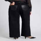 Faux Leather Detail Jeans image number null