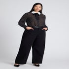 Faux Leather Detail Jeans image number null