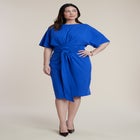 Cross Front Flutter Sleeve Dress image number null