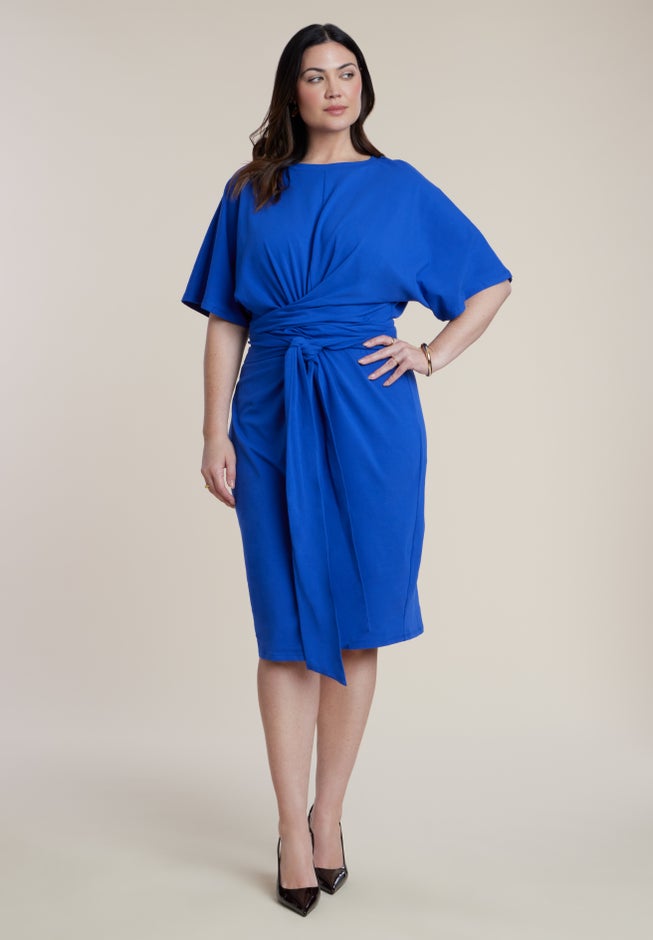 Cross Front Flutter Sleeve Dress image number 1