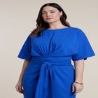 Cross Front Flutter Sleeve Dress image number null