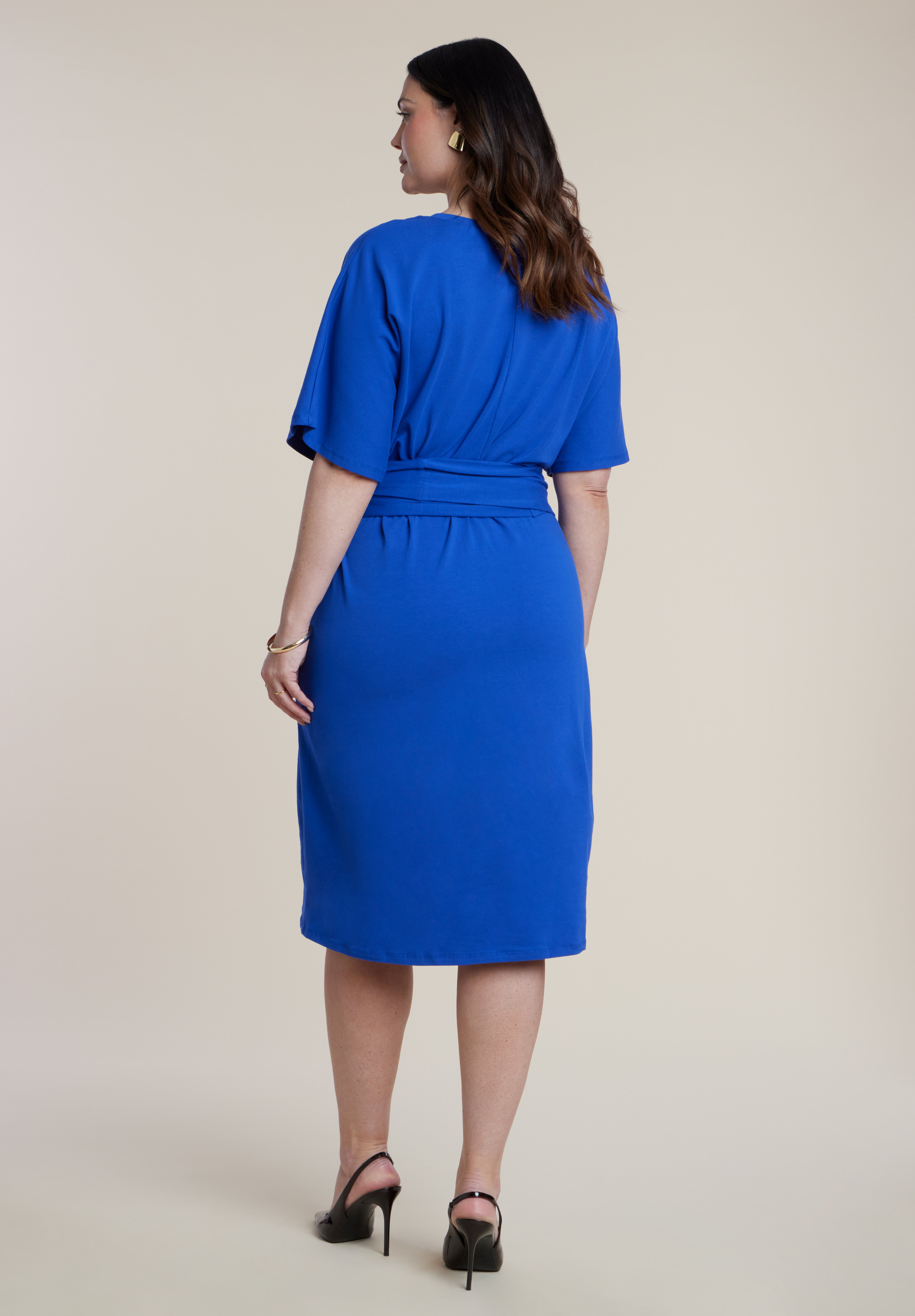 Cross Front Flutter Sleeve Dress image number 4