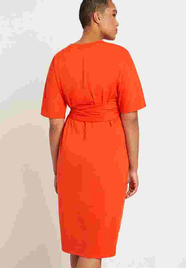 Cross Front Flutter Sleeve Dress image number 2