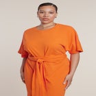 Cross Front Flutter Sleeve Dress image number null