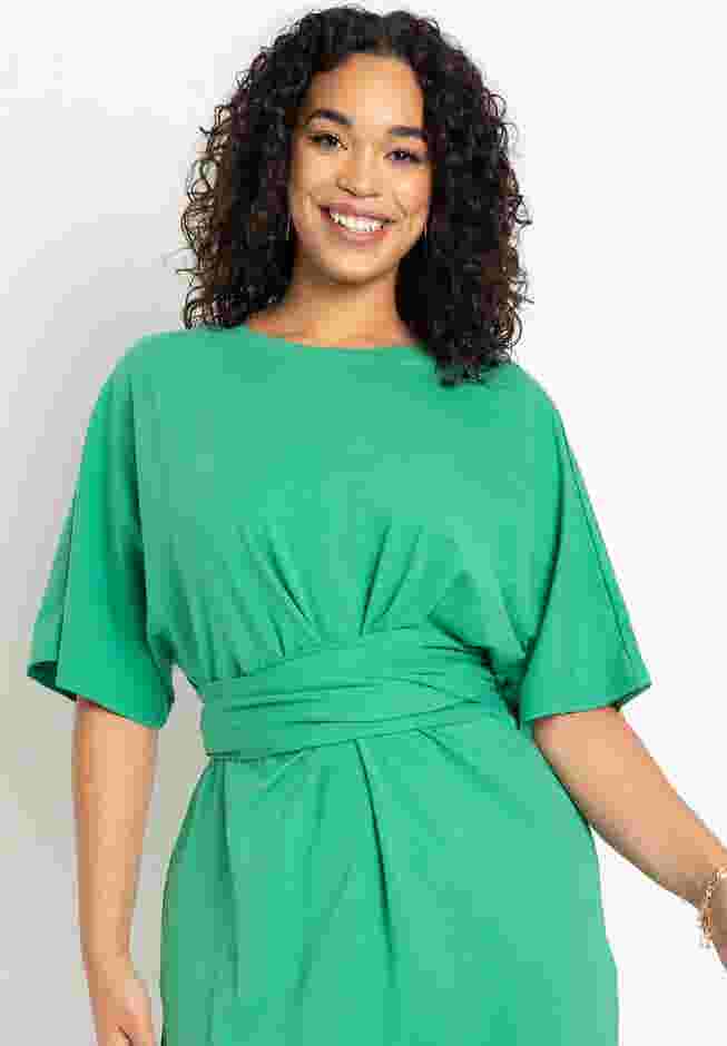 Cross Front Flutter Sleeve Dress image number 1