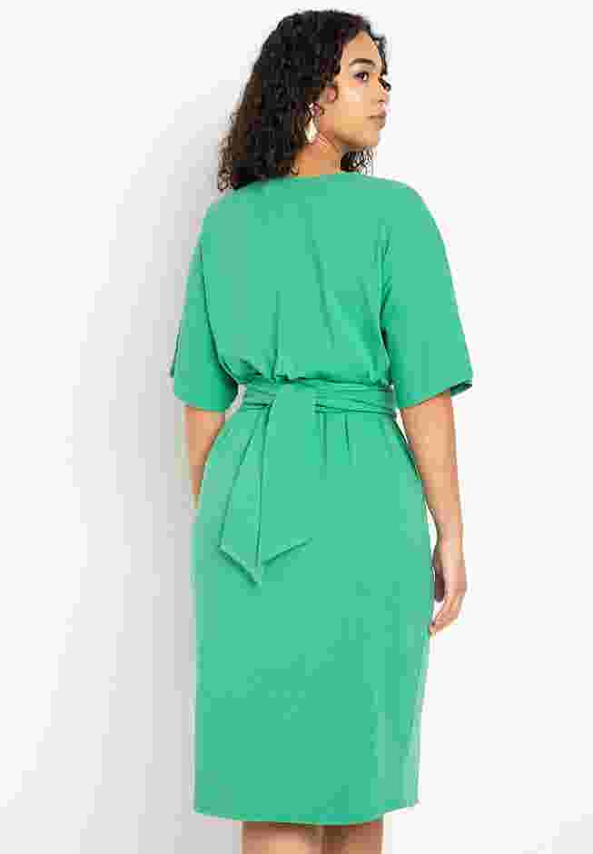 Cross Front Flutter Sleeve Dress image number 2