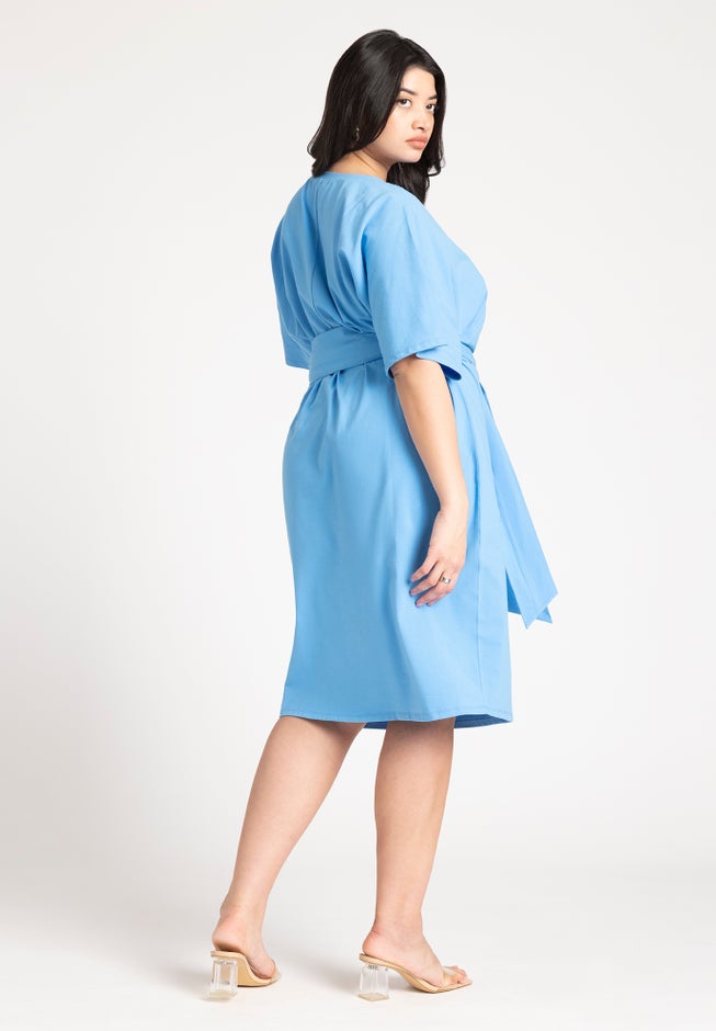 Cross Front Flutter Sleeve Dress image number 1