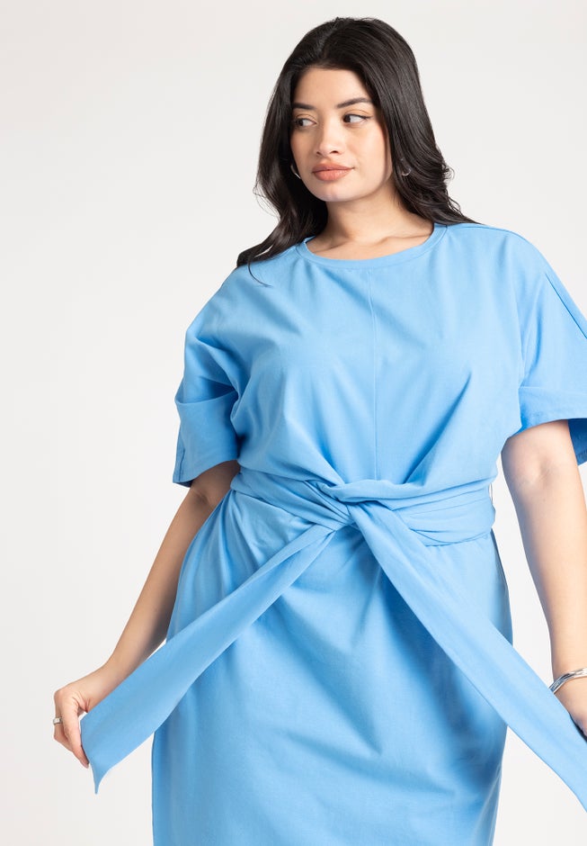 Cross Front Flutter Sleeve Dress image number 3