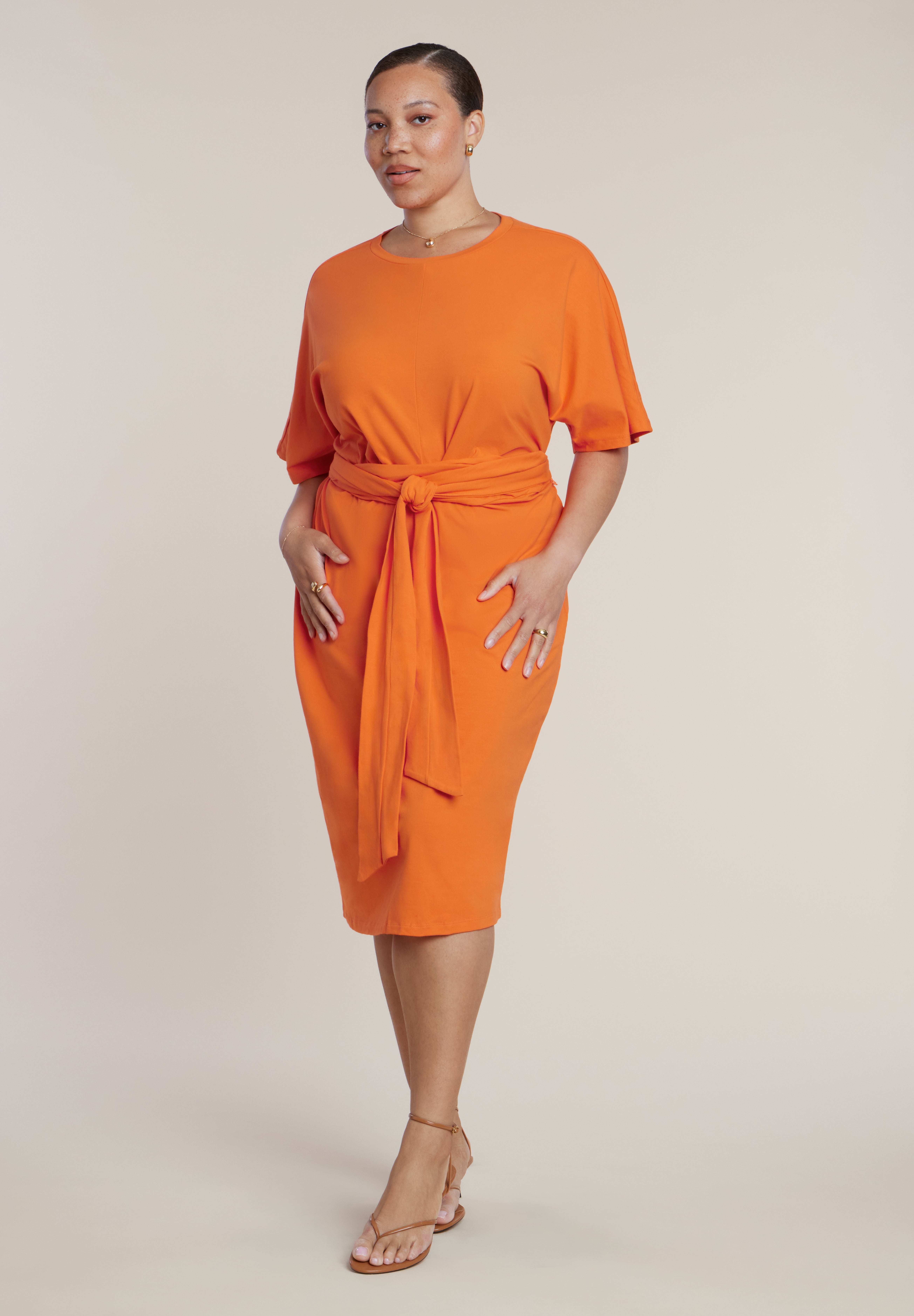 Cross Front Flutter Sleeve Dress image number 0