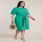 Cross Front Flutter Sleeve Dress image number null