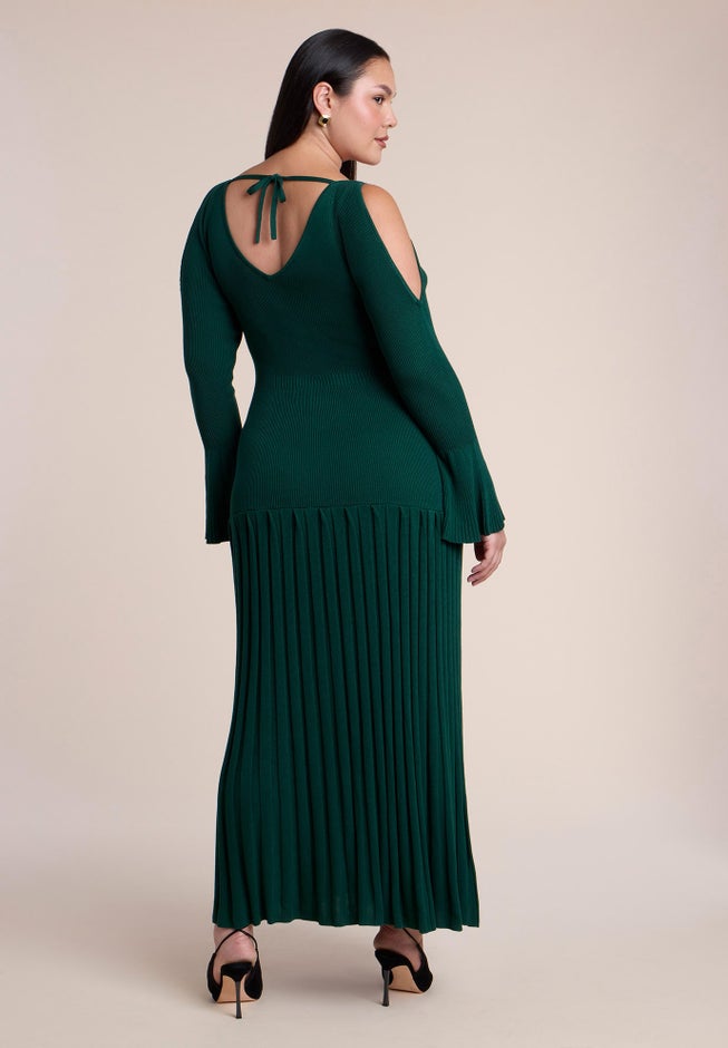 Pleated Sweater Maxi Dress image number 1
