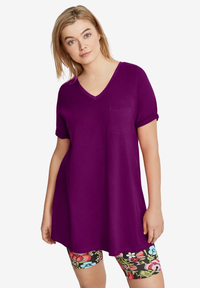 V-neck A-line Tunic image number 0
