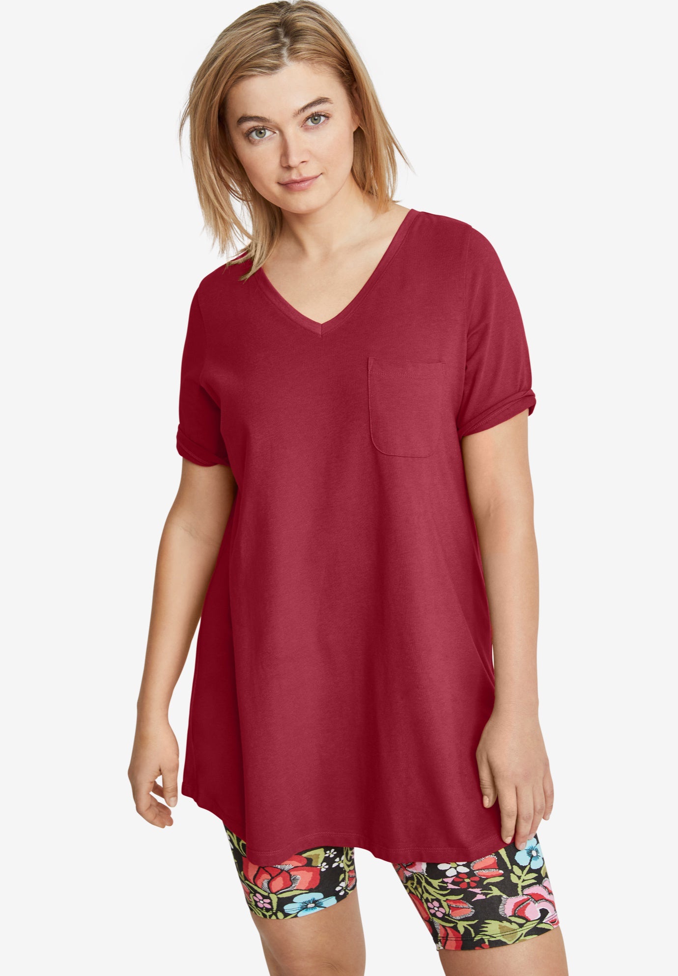 V-neck A-line Tunic image number 0