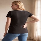 100% Cotton Jersey Slub Scoopneck Short Sleeve Graphic Tee image number null