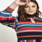 A-line Dress with Puff Sleeves image number null